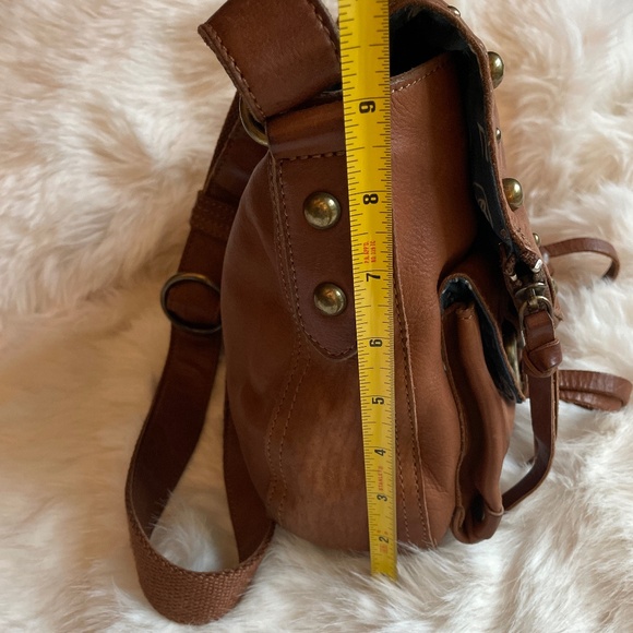 Lucky Brand Brown Leather Boho Shoulder Crossbody Bag with Tassels - Picture 14 of 16